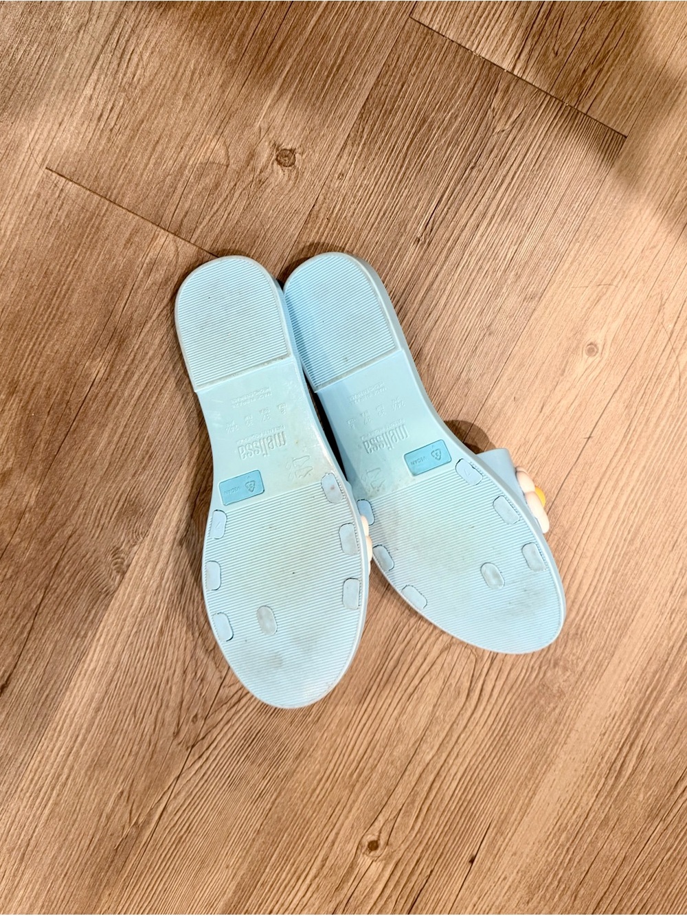 Melissa Light Blue Daisy Slide Sandals - Picture 2 of 2